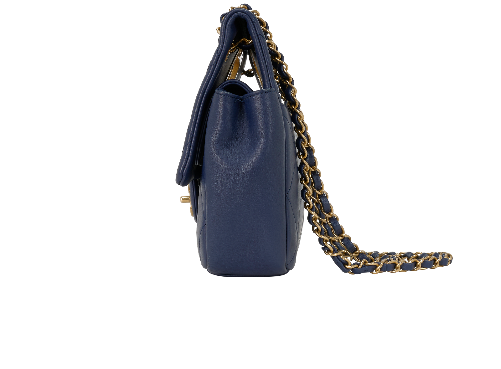 A Real Catch Flap, &pound;3,750, Handbags, Navy, Lambskin Leather, Bottom view